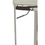 White And Chrome Bar Stool With Square Base