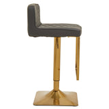 Dark Grey And Gold Square Base Bar Stool