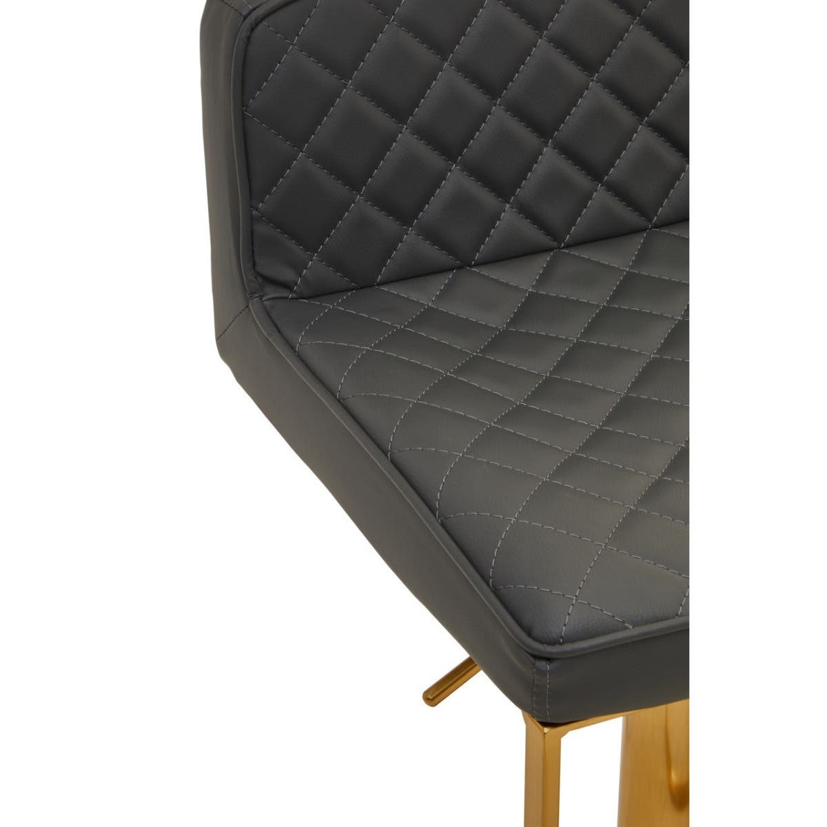 Dark Grey And Gold Square Base Bar Stool