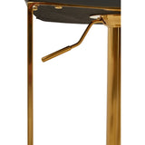 Dark Grey And Gold Square Base Bar Stool