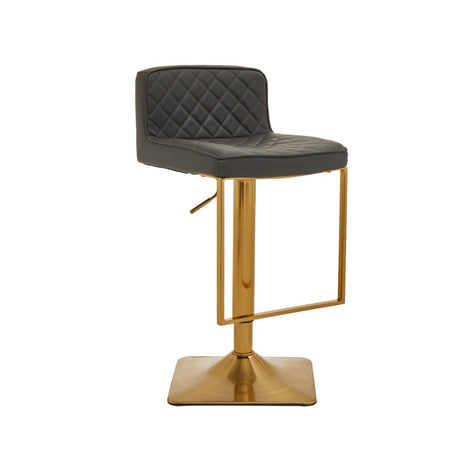 Dark Grey And Gold Square Base Bar Stool