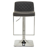 Dark Grey And Chrome Square Base Bar Stool