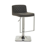 Dark Grey And Chrome Square Base Bar Stool