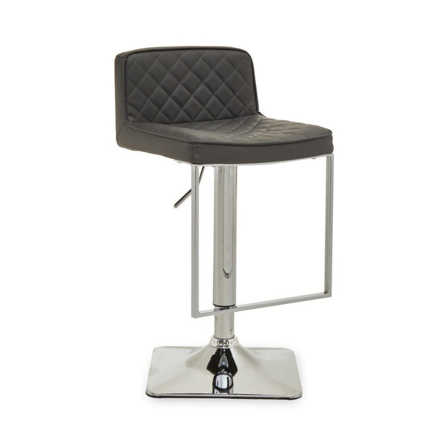 Dark Grey And Chrome Square Base Bar Stool