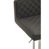 Dark Grey And Chrome Square Base Bar Stool