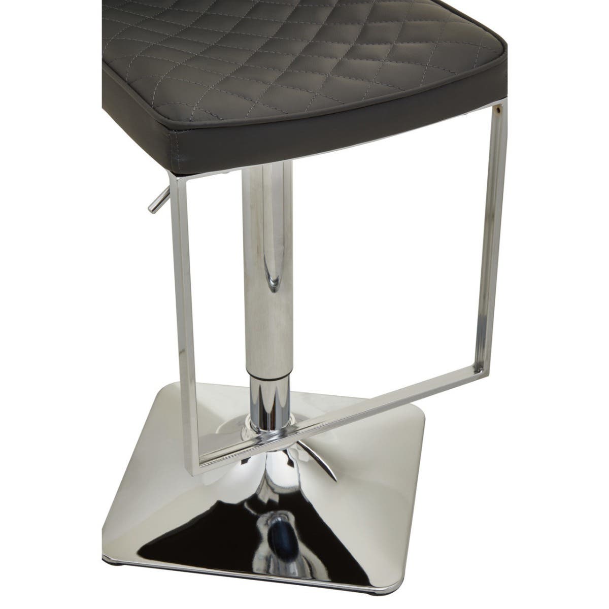Dark Grey And Chrome Square Base Bar Stool
