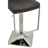 Dark Grey And Chrome Square Base Bar Stool