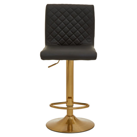 Black And Gold Bar Stool With Round Base