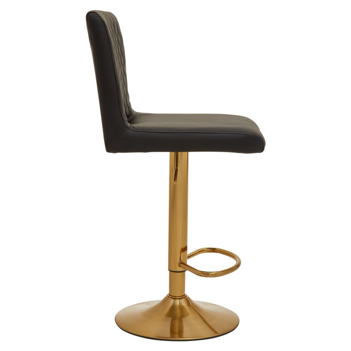 Black And Gold Bar Stool With Round Base