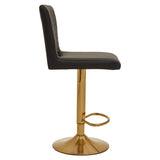 Black And Gold Bar Stool With Round Base