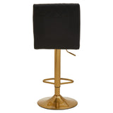 Black And Gold Bar Stool With Round Base
