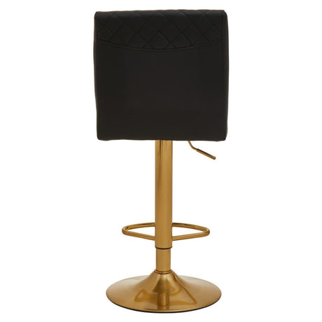 Black And Gold Bar Stool With Round Base