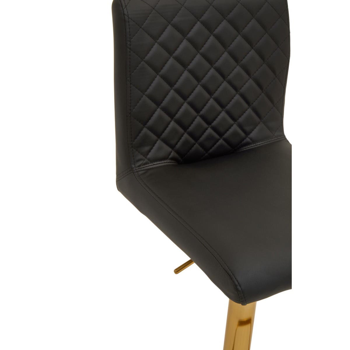 Black And Gold Bar Stool With Round Base