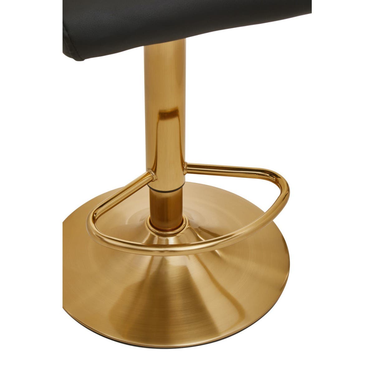 Black And Gold Bar Stool With Round Base