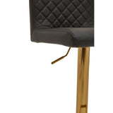Black And Gold Bar Stool With Round Base