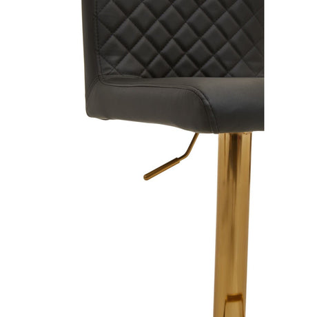 Black And Gold Bar Stool With Round Base