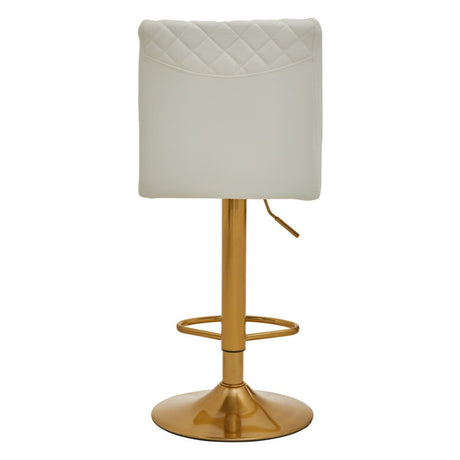 White And Gold Bar Stool With Round Base