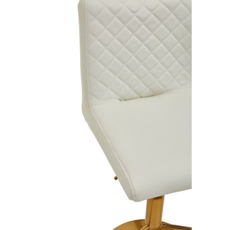 White And Gold Bar Stool With Round Base
