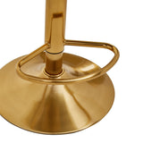 White And Gold Bar Stool With Round Base