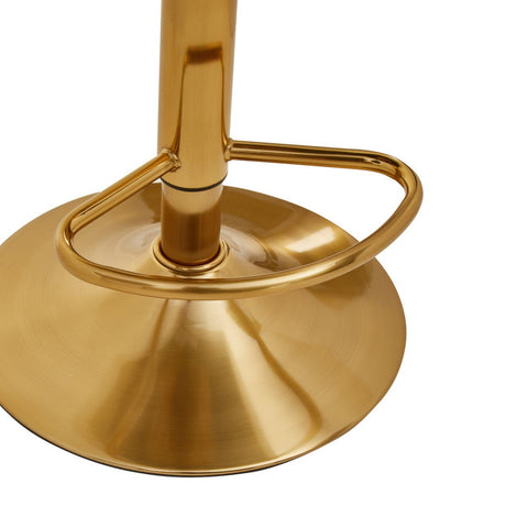 White And Gold Bar Stool With Round Base