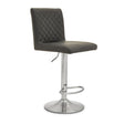 Dark Grey Chrome Bar Stool With Round Base