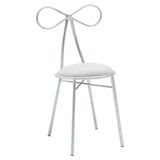 Jolie Silver Velvet Bow Back Dining Chair