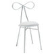Jolie Silver Velvet Bow Back Dining Chair