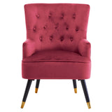 Loretta Wine Velvet Chair With Black Wood Legs