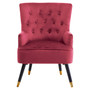 Loretta Wine Velvet Chair With Black Wood Legs