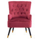 Loretta Wine Velvet Chair With Black Wood Legs