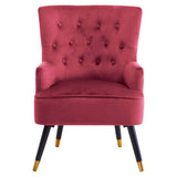 Loretta Wine Velvet Chair With Black Wood Legs