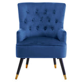 Loretta Midnight Velvet Chair With Black Wood Legs