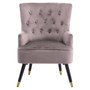 Loretta Mink Velvet Chair With Black Wood Legs