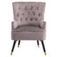 Loretta Mink Velvet Chair With Black Wood Legs