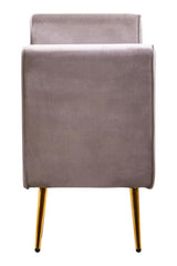 Loretta Mink Velvet Storage Bench With Gold Finish Legs