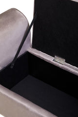Loretta Mink Velvet Storage Bench With Gold Finish Legs