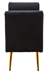 Loretta Black Velvet Storage Bench With Gold Finish Legs