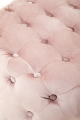 Loretta Dusky Pink Velvet Stool With Matte Gold Finish Base