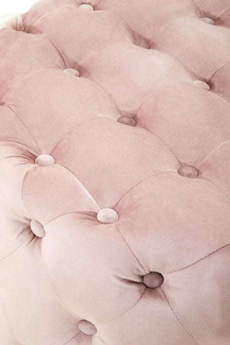 Loretta Dusky Pink Velvet Stool With Matte Gold Finish Base