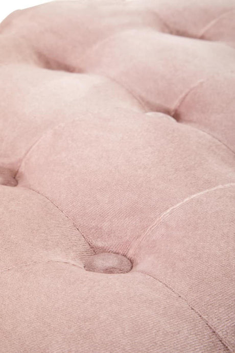 Loretta Dusky Pink Velvet Stool With Matte Gold Finish Base