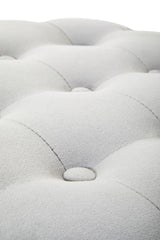 Loretta grey velvet stool with matte gold finish metal base