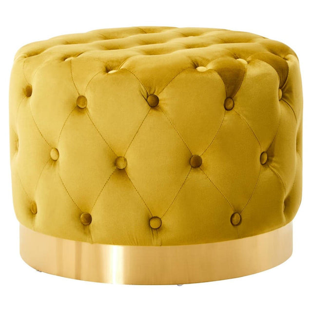 Loretta Pistachio Velvet Stool With Matte Gold Finish Base