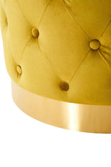 Loretta Pistachio Velvet Stool With Matte Gold Finish Base