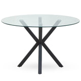 Salford Round Dining Table With Black Metal Legs