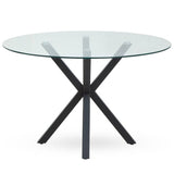 Salford Round Dining Table With Black Metal Legs