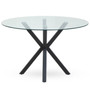 Salford Round Dining Table With Black Metal Legs