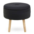 Ivy Black Velvet Stool
