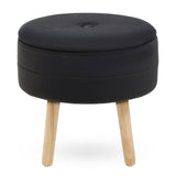 Ivy Black Velvet Stool