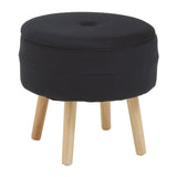Ivy Black Velvet Stool
