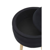 Ivy Black Velvet Stool